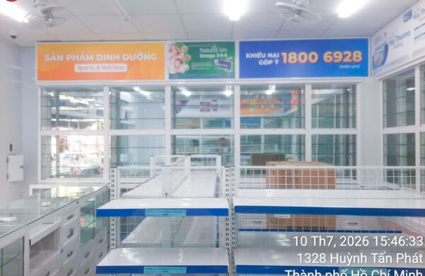 Thiết Kế Thi Công Công Trình Nhà Thuốc Long Châu Tại Huỳnh Tấn Phát, P Tân Thuận, TP HCM