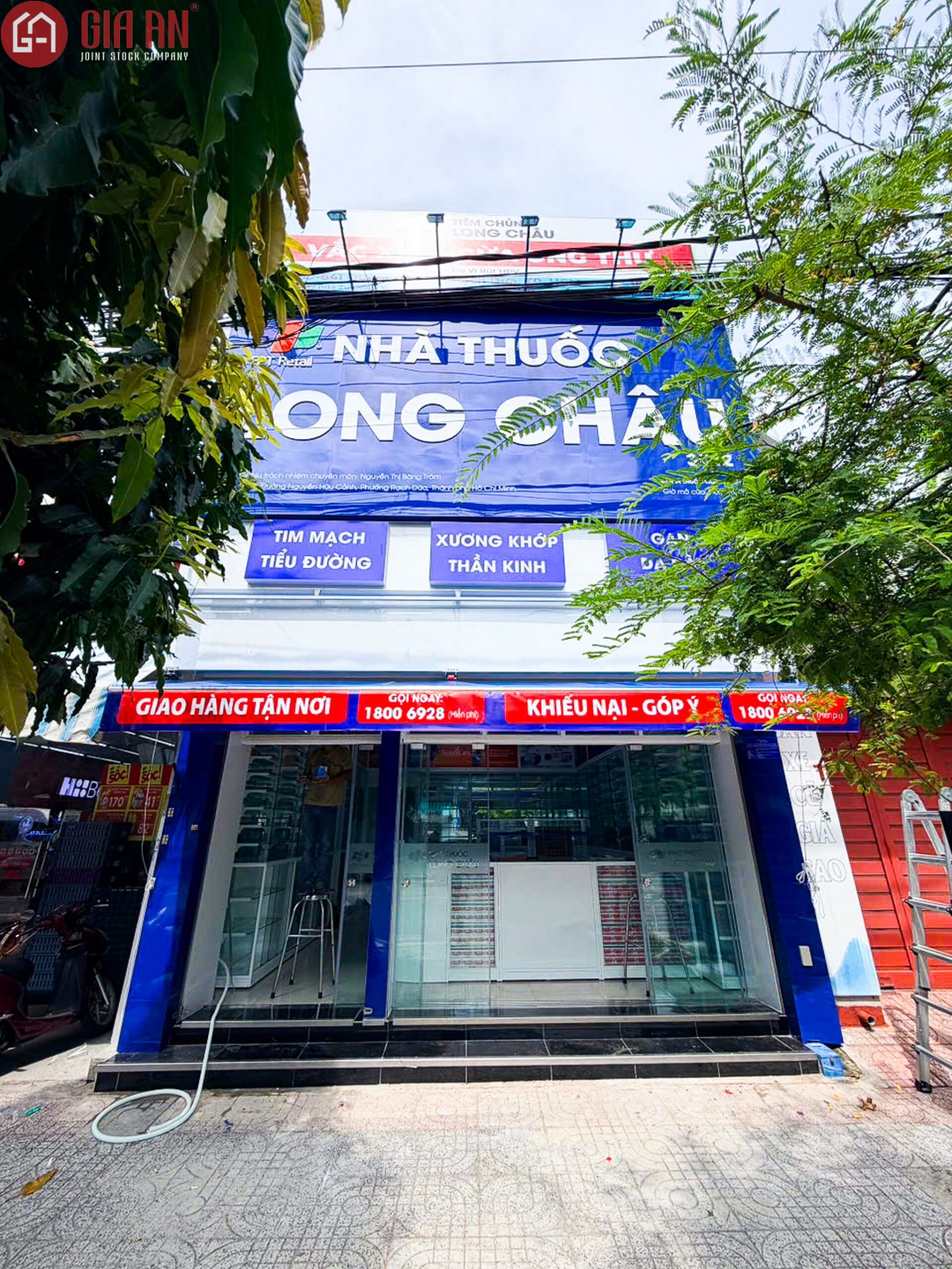 Thiết Kế Thi Công Công Trình Nhà Thuốc Long Châu Tại P. Rạch Dừa, TP HCM